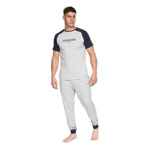 Duck and Cover Mens Vianney Pajama Set / Grey Marl